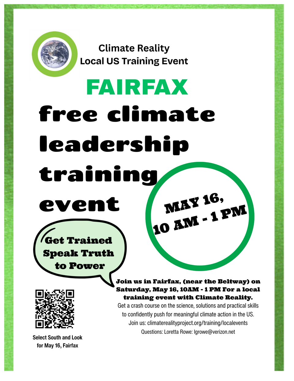 Climate Reality Training Event in Fairfax May&nbsp;16