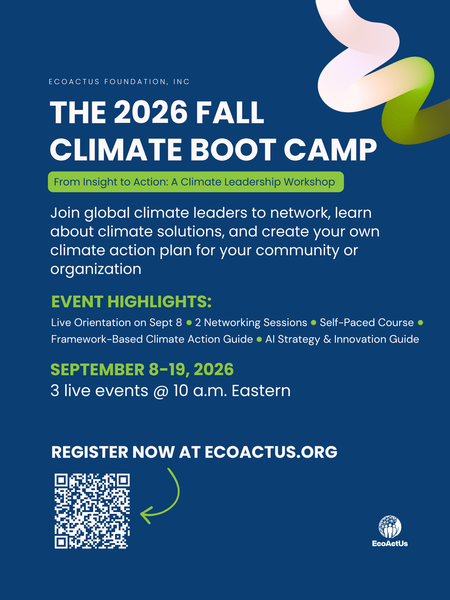Sign Up for the September 8-19 Climate Boot Camp